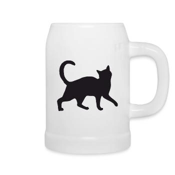 Katze - Bierkrug - Weiß - Rechts