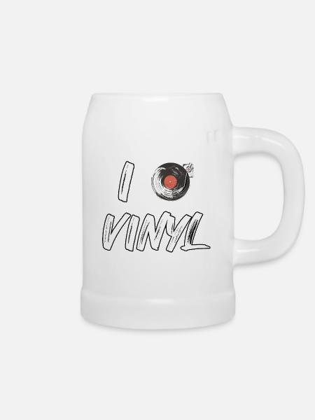 I love vinyl - Bierkrug - Weiß