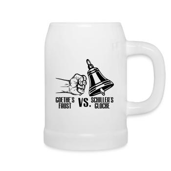 Farbe änderbar | Goethe vs. Schiller - Bierkrug - Weiß - Rechts