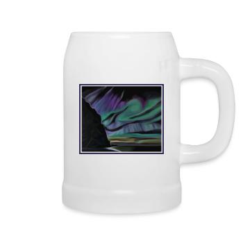 Aurora in the sky turquoise sky - Beer Mug - white - Right