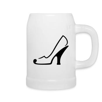 Absatzschuh Heel Pumps Stiletto Söckelschuh Design - Bierkrug - Weiß - Rechts