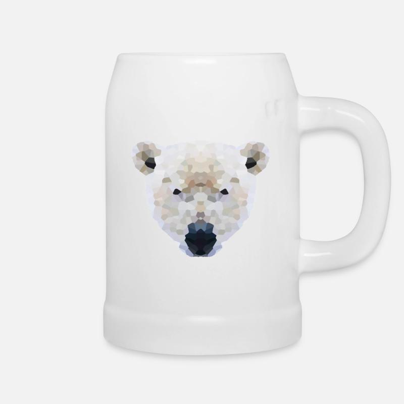 Eisbär Low Poly – International Polar Bear Day - Bierkrug - Weiß