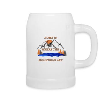 Home is where the mountains are - Beer Mug - white - Right