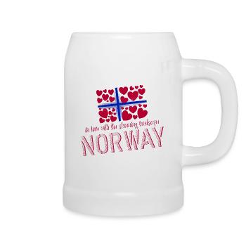 Norvège Norvège - Chope en céramique - blanc - Droite