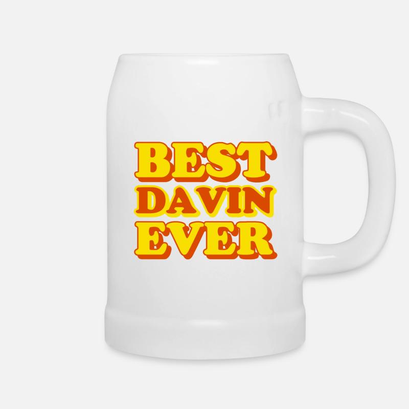 Davin First Name Funny Gift - Beer Mug - white