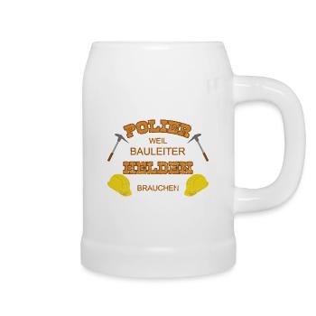 Polier Held - Bierkrug - Weiß - Rechts