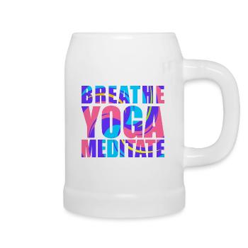 Atmen - Yoga - Meditieren - Bierkrug - Weiß - Rechts