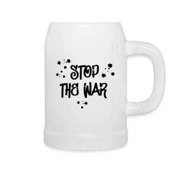 Stop the war statement demo - Bierkrug - Weiß - Rechts