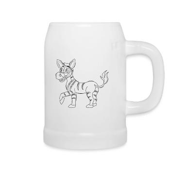 Zebra - Bierkrug - Weiß - Rechts