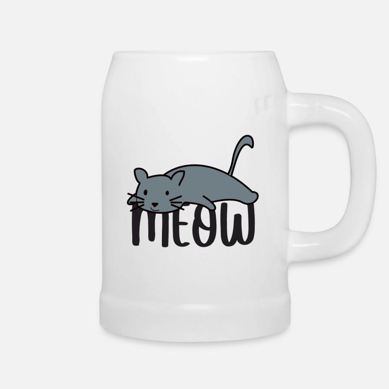 Katze MEOW - Bierkrug - Weiß