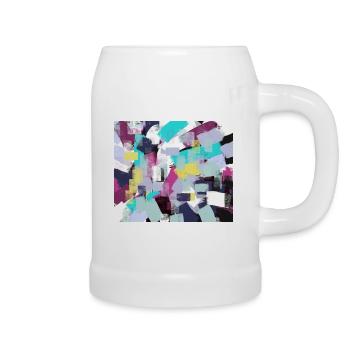 Coloré abstrait joyeux motif joie de vivre - Chope en céramique - blanc - Droite