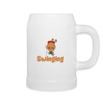 Swinger Ananas - Bierkrug - Weiß - Rechts