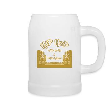 Hip Hop Fette Beats und Fette Bässe - Bierkrug - Weiß - Rechts