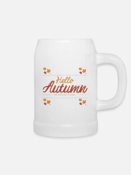 Hello Autumn - Bierkrug - Weiß