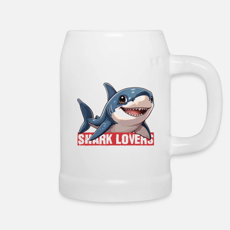 shark lovers - Bierkrug - Weiß
