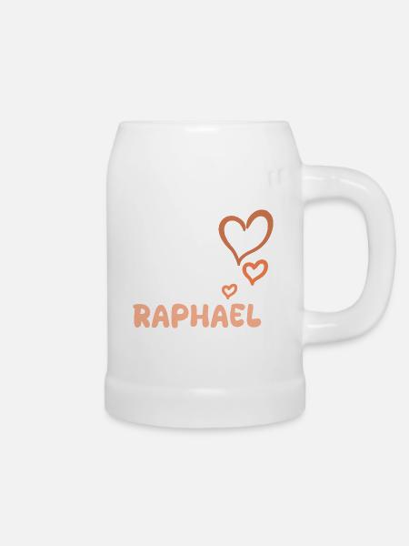 Geschenk für Raphael - Bierkrug - Weiß