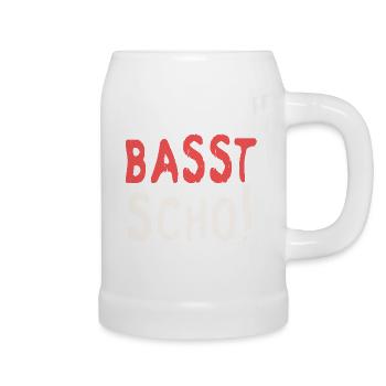 Basst scho rot baige text - Bierkrug - Weiß - Rechts