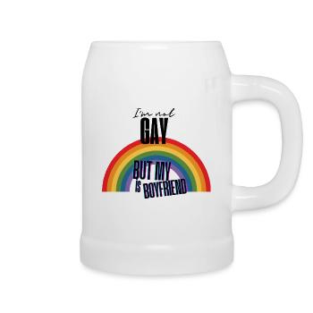Not gay - Bierkrug - Weiß - Rechts