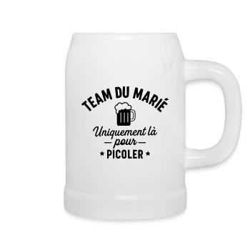 Team du marié,EVG,enterrement vie garçon - Chope en céramique - blanc - Droite