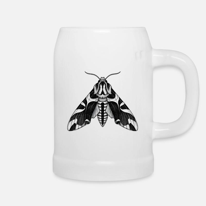 Moth Shadow Pattern Moth Black Moth - Beer Mug - white