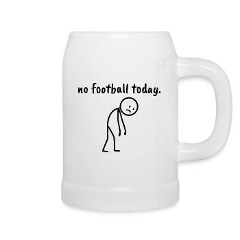 No Football Today Minimalist Sad Stick Figure - Beer Mug - white - Right