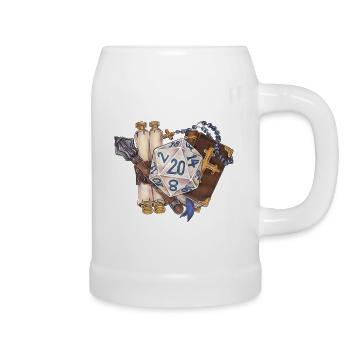 RPG Tabletop D20 Dice Gift Cleric - Beer Mug - white - Right