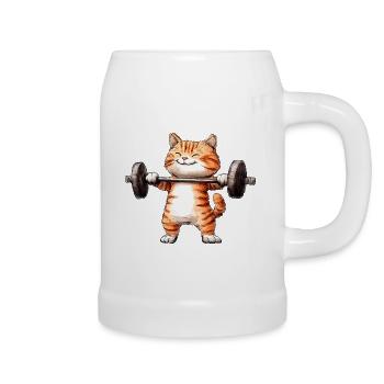 Fitness des chats - Chope en céramique - blanc - Droite
