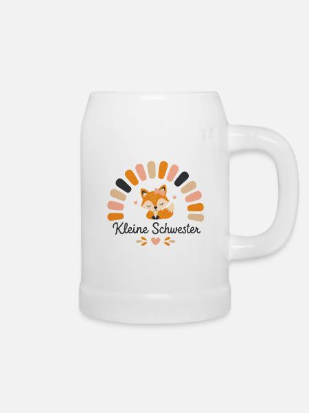 Boho Geschwistermotiv | Waldtier Design - Bierkrug - Weiß