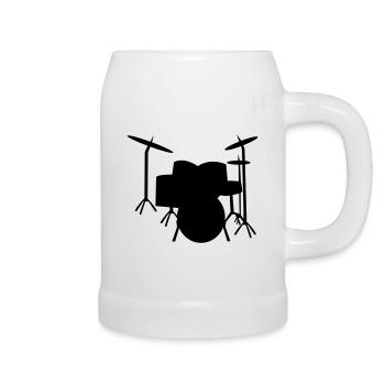 Drums Schlagzeug Drum - Bierkrug - Weiß - Rechts