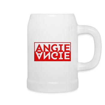 Text Spiegel Nachname Vorname Angie - Bierkrug - Weiß - Rechts