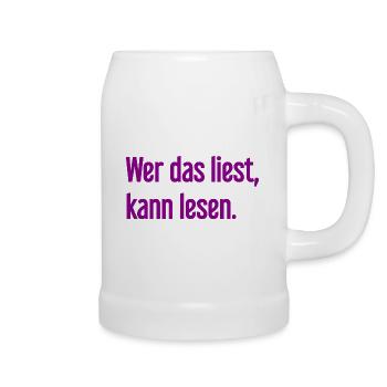 If you read this, you can read. - Beer Mug - white - Right