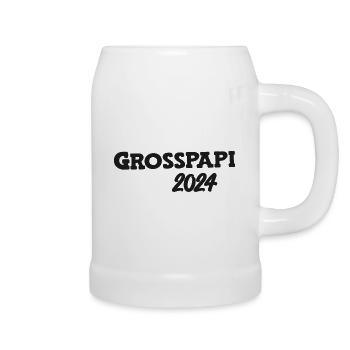 Grosspapi 2024 Befördert zum Grosspapi Opa Schweiz - Bierkrug - Weiß - Rechts