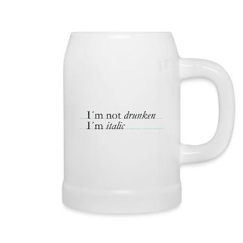 I'm not drunken, I'm italic - Beer Mug - white - Right