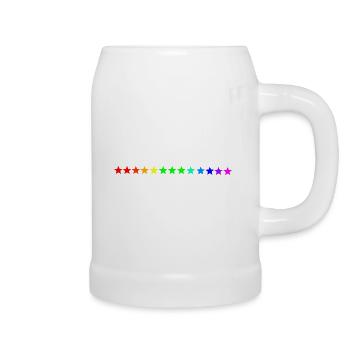 Sterne Regenbogen bunt Geschenkidee - Bierkrug - Weiß - Rechts