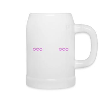 Bester Opa Herz Liebe - Bierkrug - Weiß - Rechts