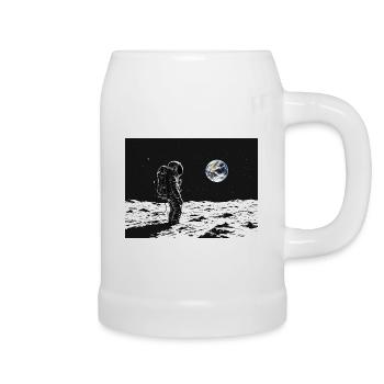 Astronaut looking back - Beer Mug - white - Right