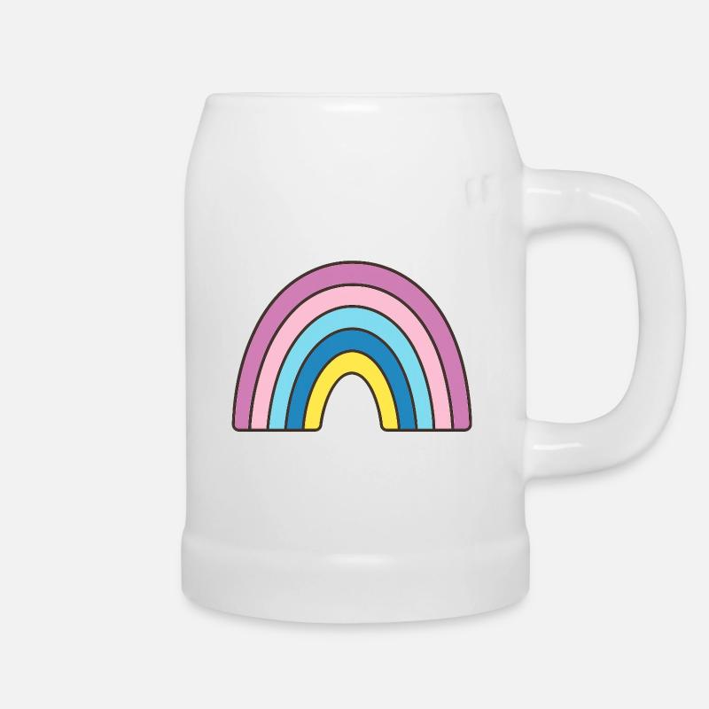 Pastell Regenbogen Design - Bierkrug - Weiß