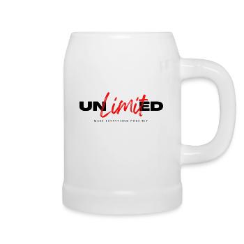 Schalte Dein Potenzial mit "Unlimited" frei - Bierkrug - Weiß - Rechts