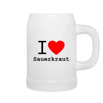 i love Sauerkraut - i liebe Sauerkraut - Bierkrug - Weiß - Rechts