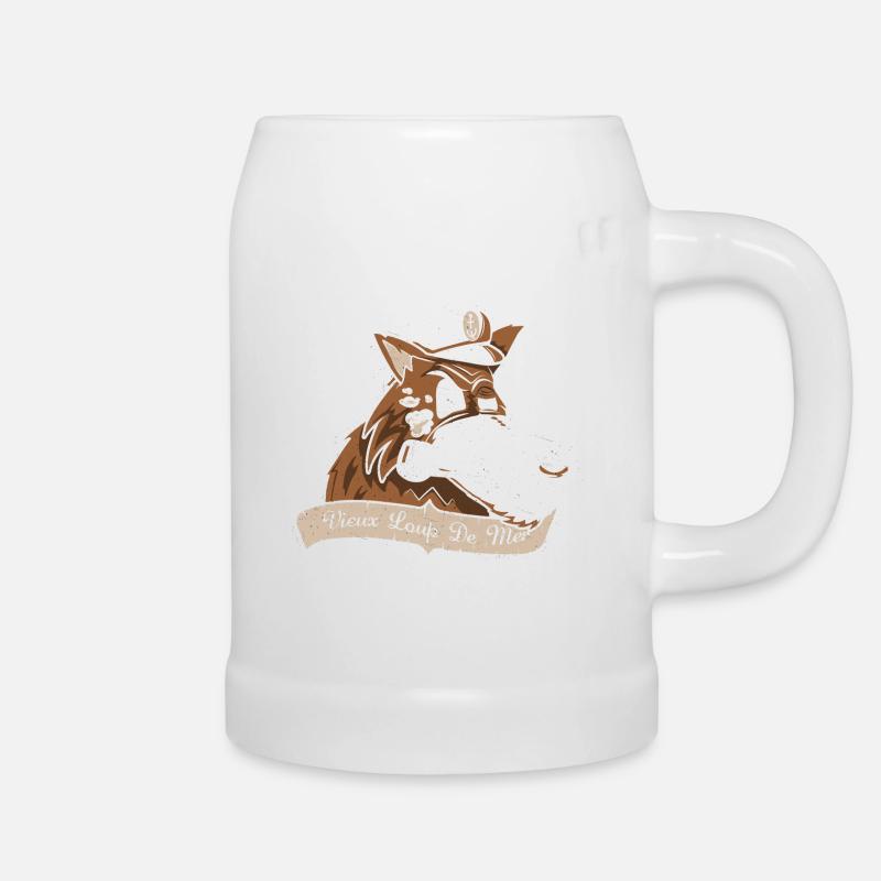 Alter Seewolf - Bierkrug - Weiß