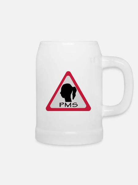 pms warning - Bierkrug - Weiß