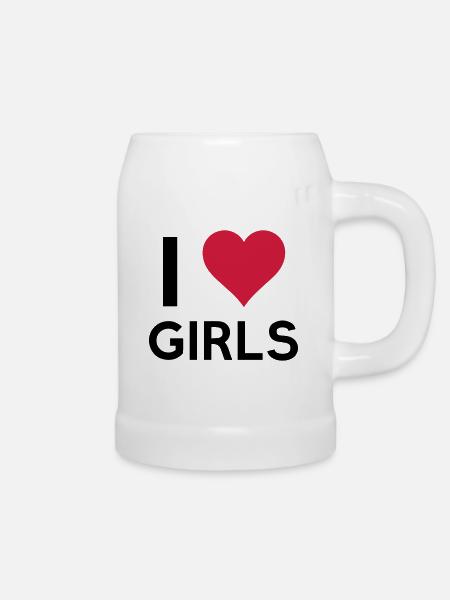 i_love_girls - Bierkrug - Weiß