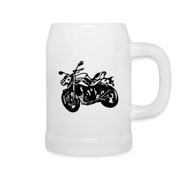 motorrad Naked Bike Streetfighter - Bierkrug - Weiß - Rechts