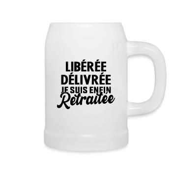 Libérée Délivrée Je Suis Enfin Retraitée - Chope en céramique - blanc - Droite