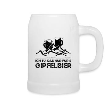 Ich tu das nur für Gipfelbier Wanderung Wander weg - Bierkrug - Weiß - Rechts