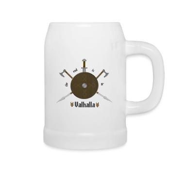 Wikinger Krieger Valhalla - Bierkrug - Weiß - Rechts
