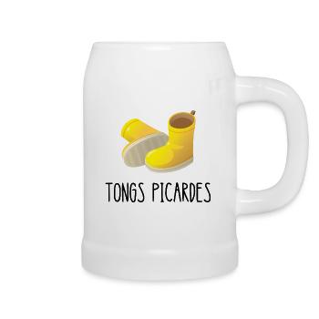 tongs picardes - Chope en céramique - blanc - Droite