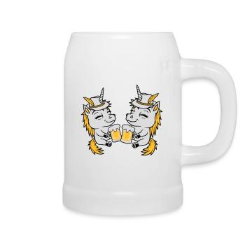 Unicorn Friends Beer Toast - Beer Mug - white - Right