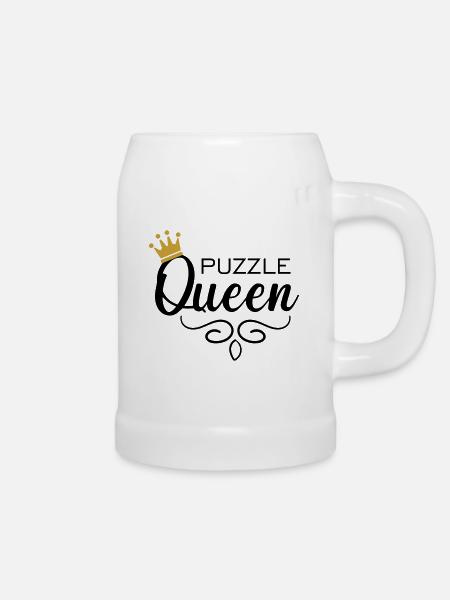 Puzzle Queen - Bierkrug - Weiß