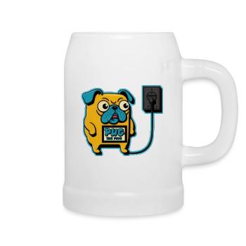 Pug the plug - Beer Mug - white - Right